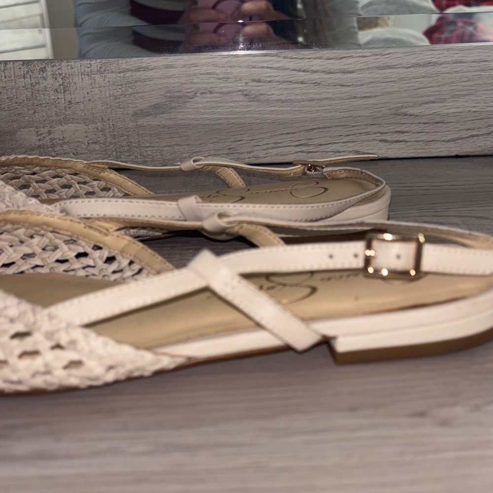 Jessica Simpson Cream Woven Sandals - Picture 6 of 7